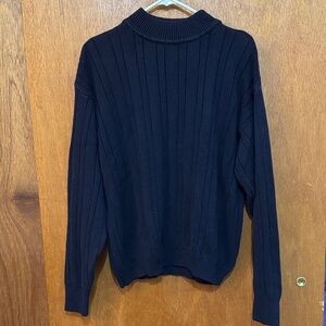 Classic Navy Ribbed Women's Sweater